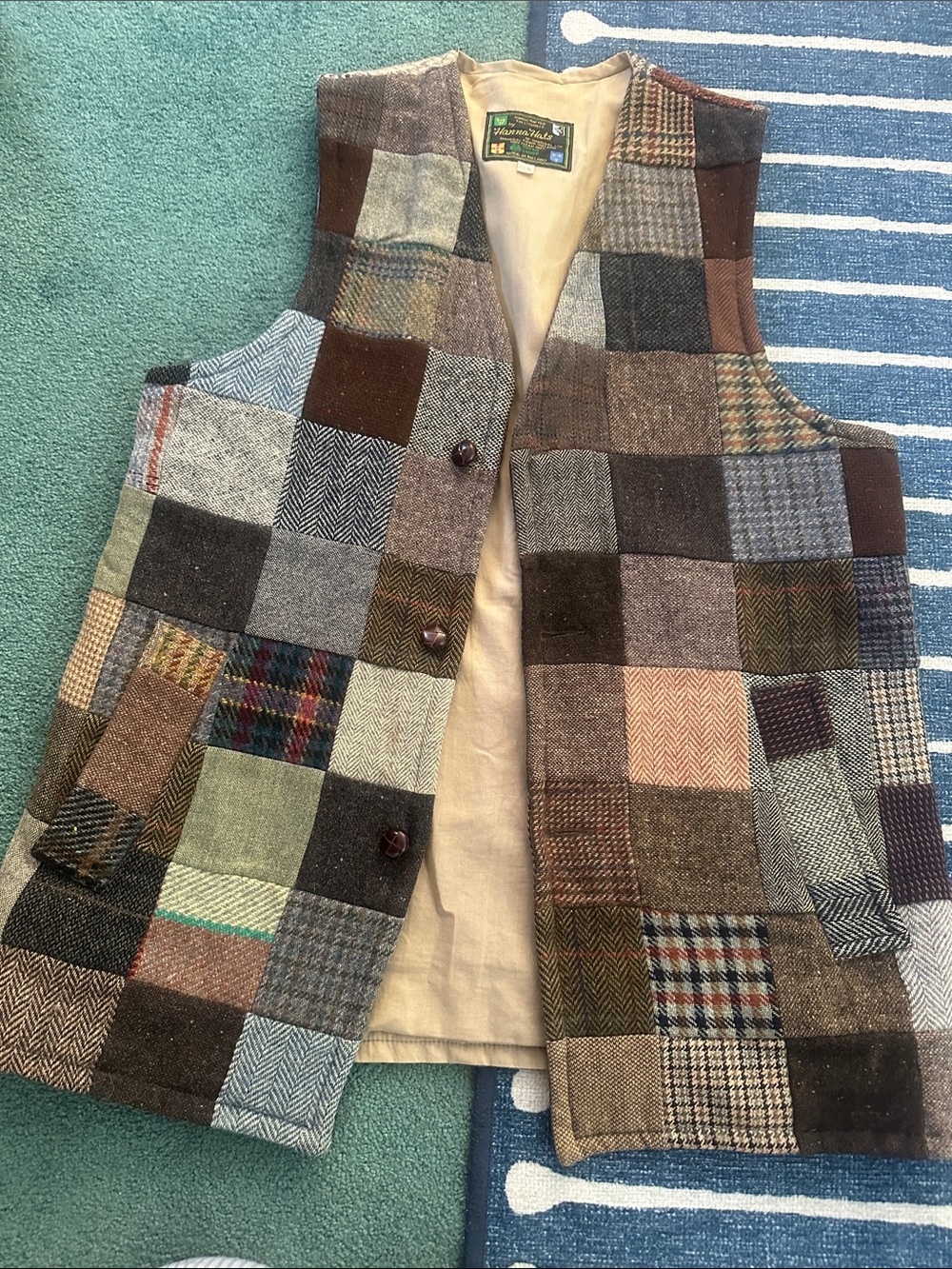 Vintage Hanna Hats wool patchwork vest